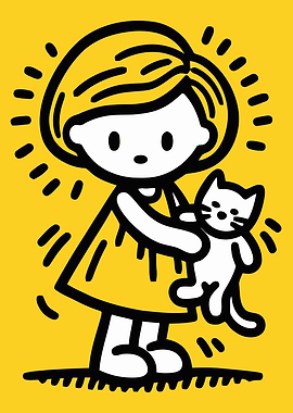 Girl Holding Cat