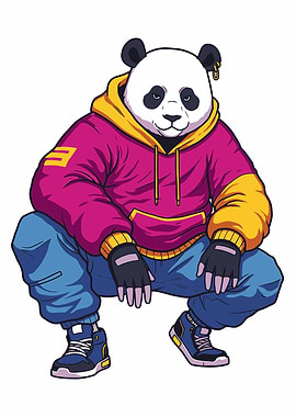 Cool Panda in Hoodie
