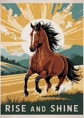 Horse Running Sunrise