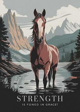 Horse in Mountain Landscape
