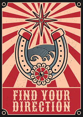 Find your direction vintage art