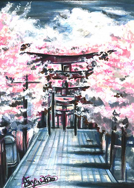 Cherry Blossom Torii Gate