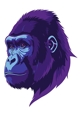 Purple Gorilla Portrait