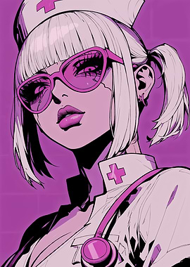 Nurse with Pink Sunglasses