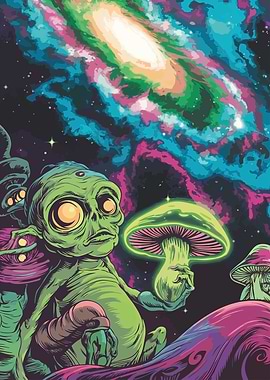 Alien Mushroom Univers Trip