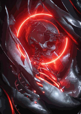 Skull with Neon Halo