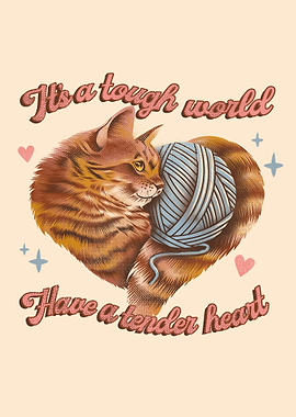 Cat with Yarn Heart