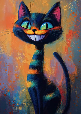 Smiling Cat Painting