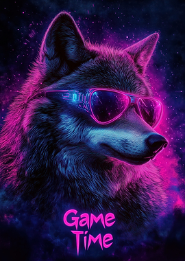 Wolf in Neon Sunglasses