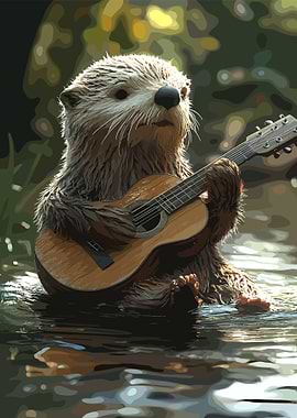Otter Playing Guitar