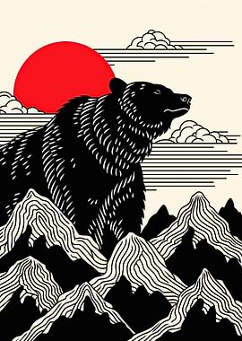 Minimalist Bear Mountain Sunset