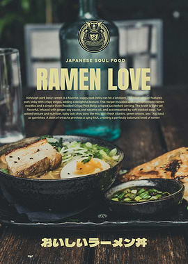 Japanese Ramen Bowl Kitchen Poster