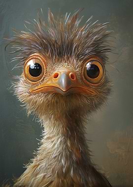 Cute Ostrich Portrait