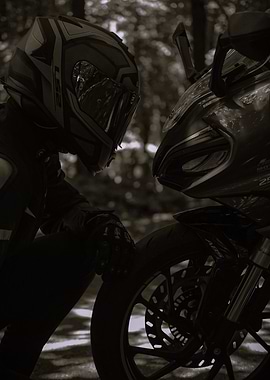 Motorcycle Rider and Bike