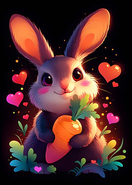 Cute Bunny with Carrot