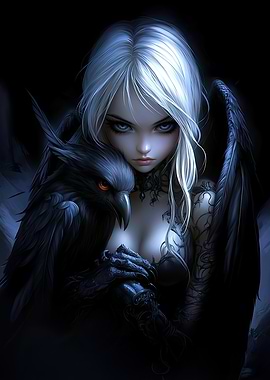 Dark Angel with Raven