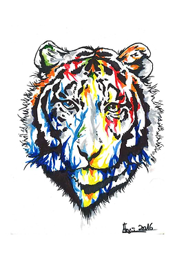 Colorful Tiger Portrait