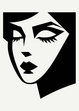 Black and White Woman Portrait