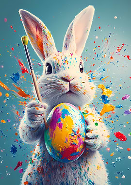 Easter Bunny Painting Egg