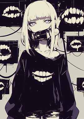 Anime Girl with Grinning Mouths