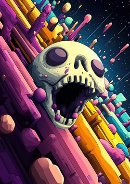 Skull In Abstract Space