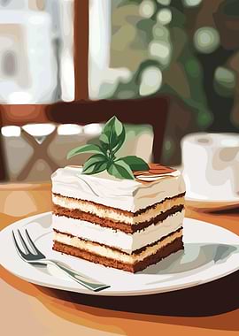 Tiramisu Cake Slice