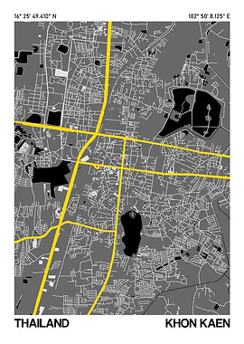 Khon Kaen City Street Map