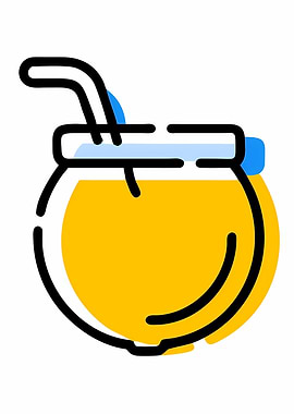 Coconut Drink Illustration