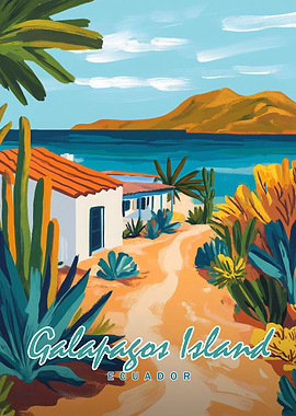 Galapagos Island Travel Poster