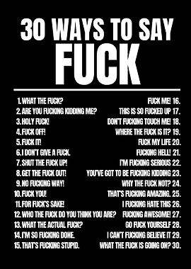 30 Ways to Say Fuck