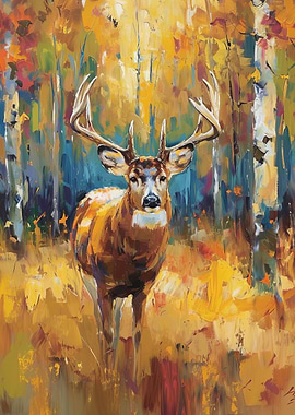 Autumn Deer Painting