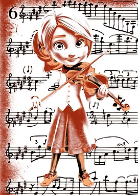 Violinist Girl Illustration