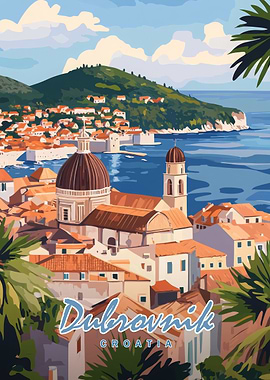 Dubrovnik, Croatia Travel Poster