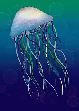 Blue Jellyfish Illustration