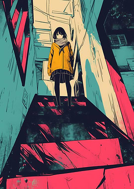 Anime Girl in Alleyway