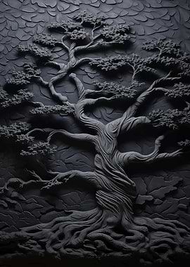Black Tree Wall Sculpture