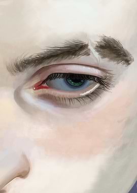 Close-up Eye with Green Iris