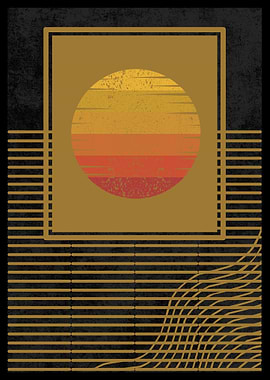Retro Sunset Art Print