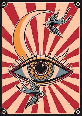 All-seeing eye vintage art