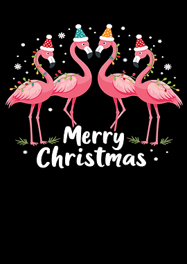 Flamingos Merry Christmas