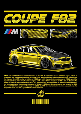 BMW M4 Coupe F82 Yellow