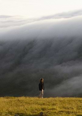 Solitary Figure in Fog