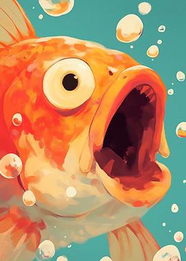 Goldfish with Open Mouth