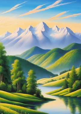 Mountain Lake Landscape