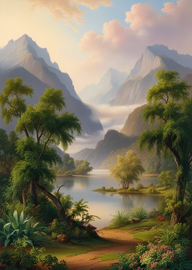 Mountain Lake Landscape