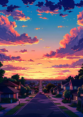Sunset Suburb Street