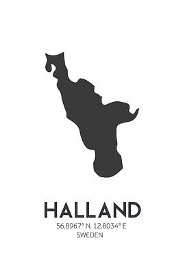 Halland, Sweden Map