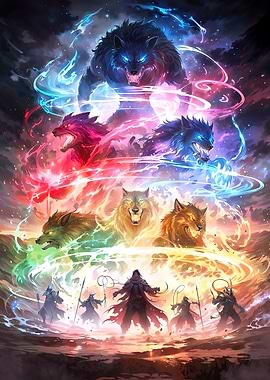 Elemental Wolf Spirits