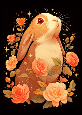Bunny with Roses