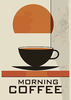 Retro Morning Coffee Poster Art